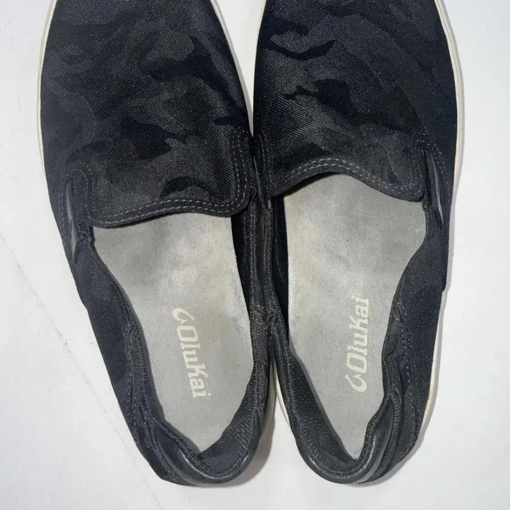 OluKai Lae'Ahi Pa'I Lava Rock Ke‎ Au Gray Camo Mens Slip On Shoes Sneakers 8.5
